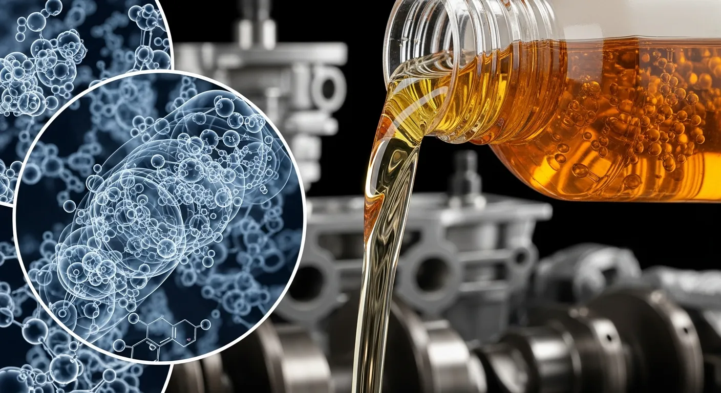 Motorspülmittel wird aus einer Flasche gegossen, klare bernsteinfarbene Flüssigkeit